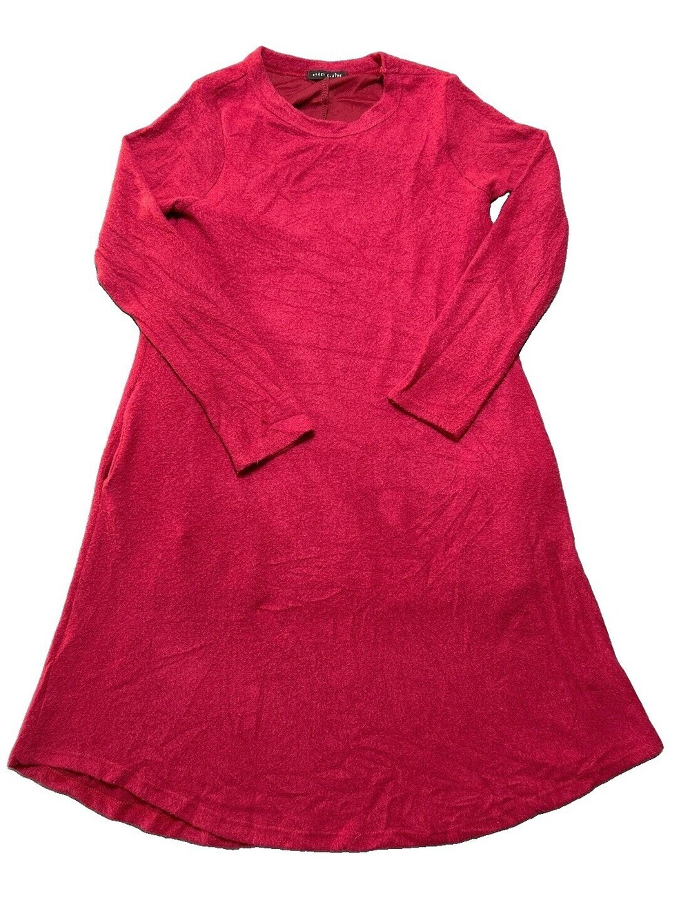 Sweet Claire Juniors Size 10 Burgundy Long Sleeve Knit Tunic Dress Made USA